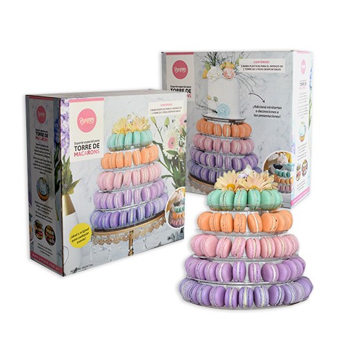 PARPEN - TORRE DE MACARONS SOPORTE PLÁSTICO CON 5 PISOS DESMONTABLES - PAR -